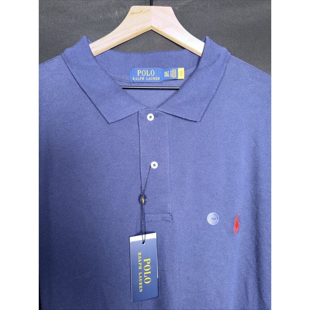 Polo Ralph Lauren Custom Slim Fit Polo Shirt Mens Navy Blue Core Replen Pony-3XL